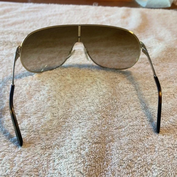 Prada Gold and Blackish Brown Aviator Sunglasses - Picture 3 of 15